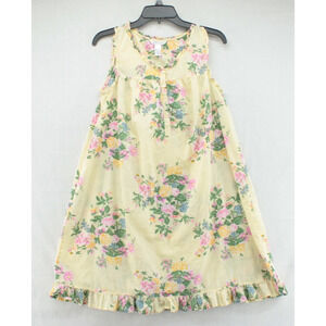 Adonna Nightgown Women's Small Yellow Sleeveless Cottage Granny Prairie Modest
